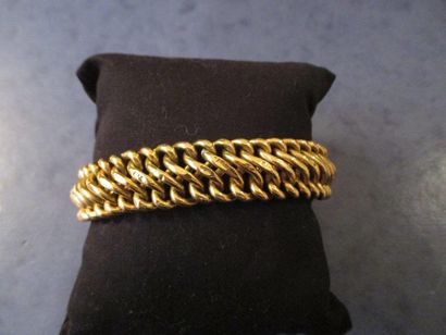 Bracelet à maillons creux en or jaune 18...