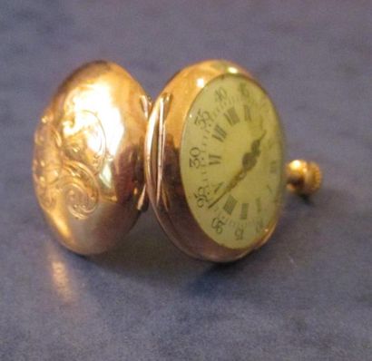 Montre de col en or jaune 18 k chiffrée,...