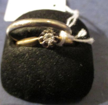 Lot en or 18 k: une alliance en or gris (pds:...