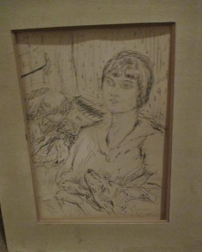 BONNARD (D'après)
Femme, chien et enfant...