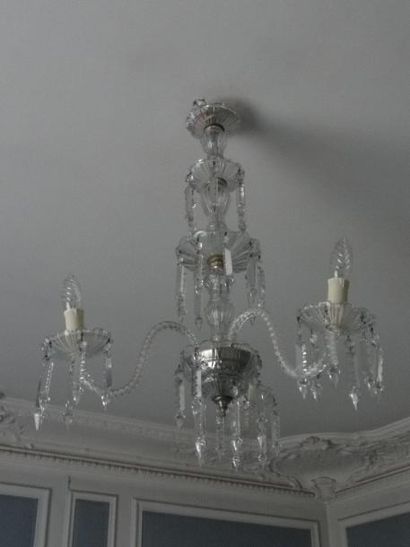 Lustre à 6 bras de lumières à pampilles type...