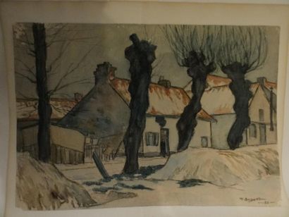 Ecole Moderne
Paysage d'hiver aquarelle,...