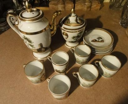 Service à café en porcelaine de PARIS Cafetière,...