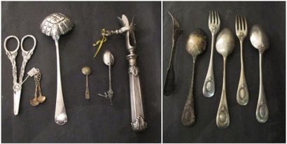 Lot en argent comprenant: - deux couverts...