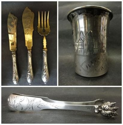 Lot en argent comprenant: - une timbale *...