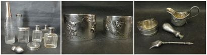 Lot en argent comprenant: - deux ronds* de...