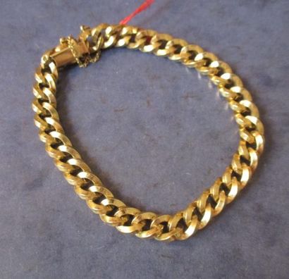 Bracelet à maillons creux en or jaune, pds:...