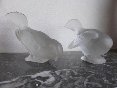 LALIQUE FRANCE
Deux sculptures en cristal...