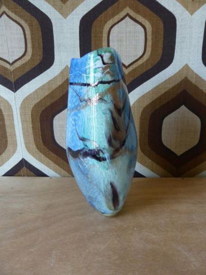 Michele LUZORO (1949-)
Vase en verre bleu...