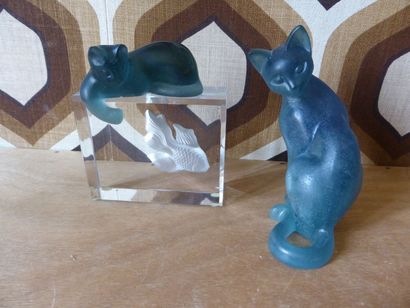 DAUM France
2 Sculptures en pâte de verre...