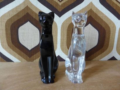 BACCARAT
2 Sculptures en cristal transparent...