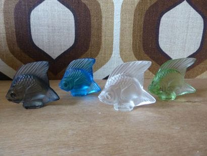 LALIQUE FRANCE
4 Sculptures en cristal polychrome...