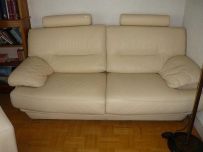 Canapé confortable cuir blanc