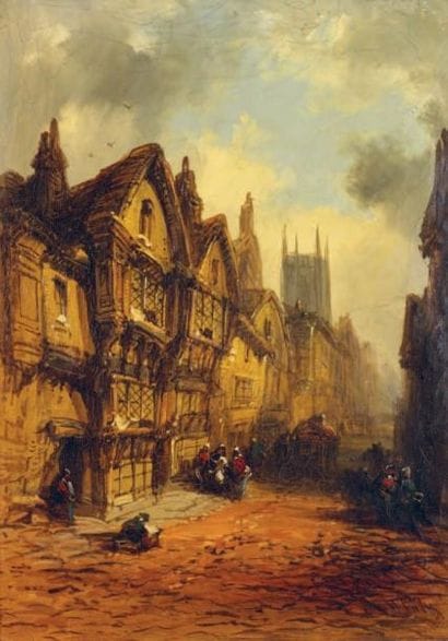 Ecole FRANÇAISE vers 1860
Rue de Rouen. Toile...