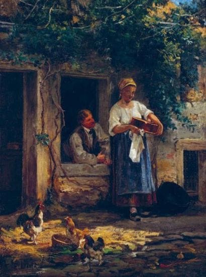 Emile DAMERON (1848-1908)
Conversation galante....