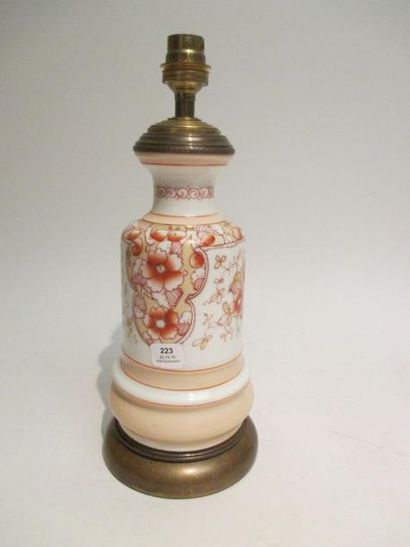 BAYEUX
Lampe à décor rouge et orangé de fleurs...