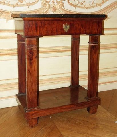Petite console rectangulaire en acajou et...