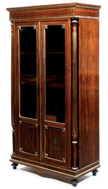 Vitrine rectangulaire en placage de palissandre,...