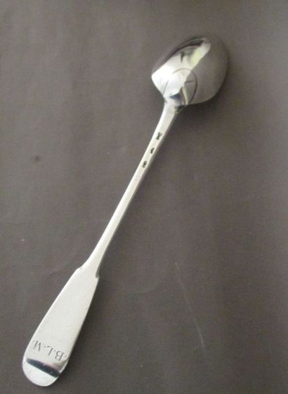 Cuiller à ragoût en argent, modèle uni plat...