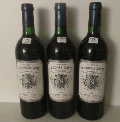 3 bouteilles CH. LA CONSEILLANTE, Pomerol...