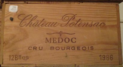 12 bouteilles CH. 	POTENSAC, Médoc 	1986	...