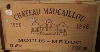 12	bouteilles 	CH. 	MAUCAILLOU, 	Moulis 	1996	...