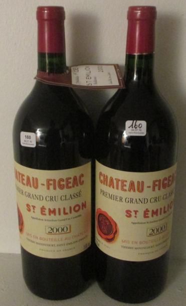 2 magnums CH. FIGEAC, 1° Grand Cru 	St-Emilion...