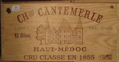 12 bouteilles CH. CANTEMERLE, 5° cru 	Haut-Médoc...