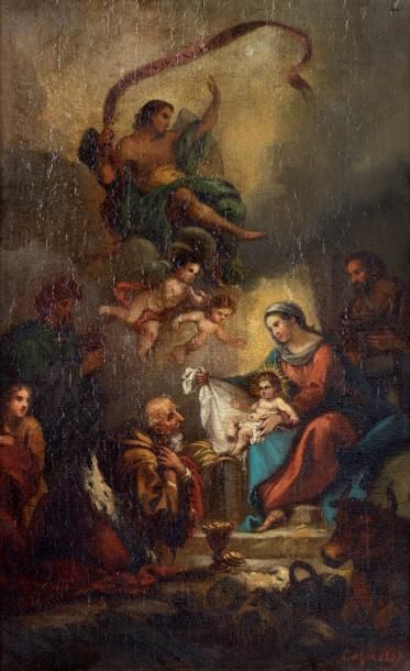 Romain CAZES (1810-1881)

Adoration des mages

Huile...