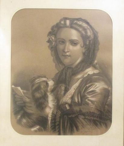 G. POPOT

Jeune femme au chien

Fusain et...