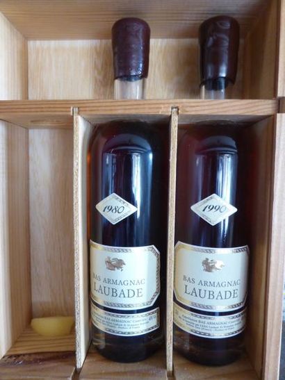 2 fioles BAS ARMAGNAC, Laubade (25 cl, 1980...