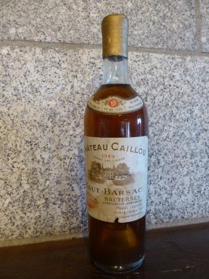 1 bouteille CH. CAILLOU, Barsac 1929	 (J)...