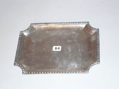 Petit plateau en argent rectangulaire à angles...