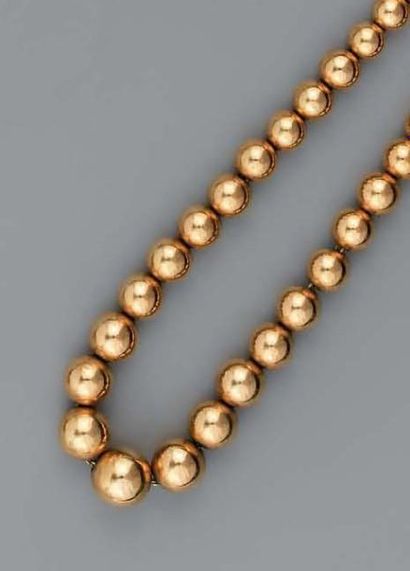 COLLIER de boules d'or jaune en chute, le...