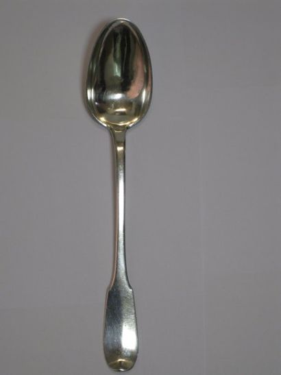CUILLER A RAGOUT en argent. Modèle uni plat....