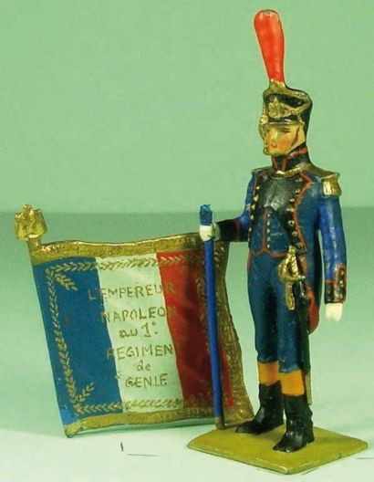 Drapeau du 1er Régiment de Génie (cassé)...