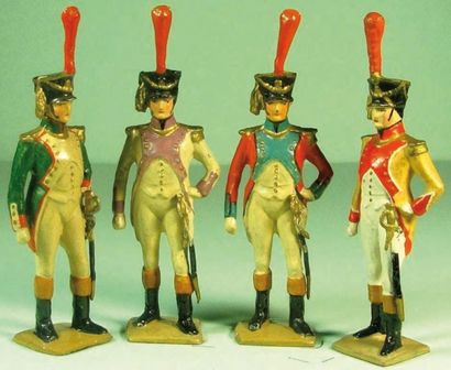 4 Officiers Infanterie de Ligne (4 varia...