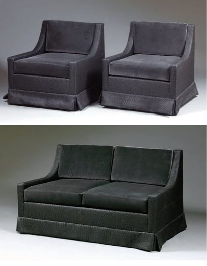 Mobilier de salon composé d'un canapé deux...