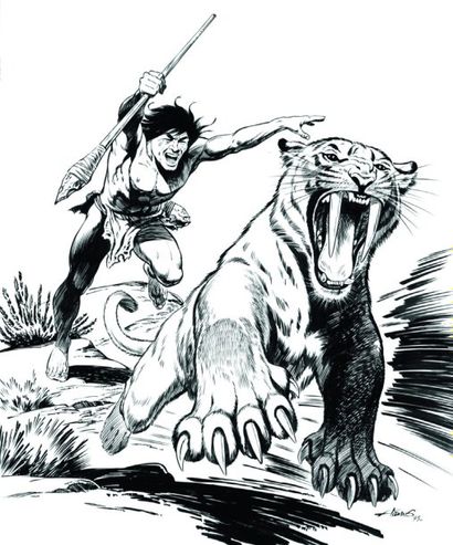 AIDANS
TOUNGA Dessin à l'encre de chine 1972...