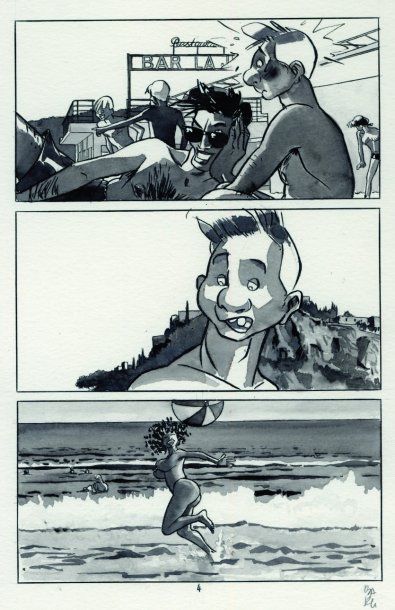 BARU
Dessin à l'encre de chine et lavis 32...