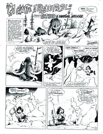 CEZARD
ARTHUR LE FANTÔME Planche à l'encre...
