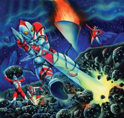 MASAMI WATANABE
ULTRAMAN 80 Gouache en couleur...