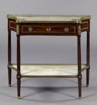 Console-desserte en acajou et placage d'acajou...