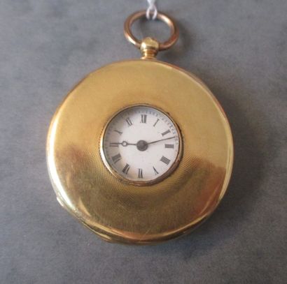 Montre savonnette en or jaune 18k, vitre...