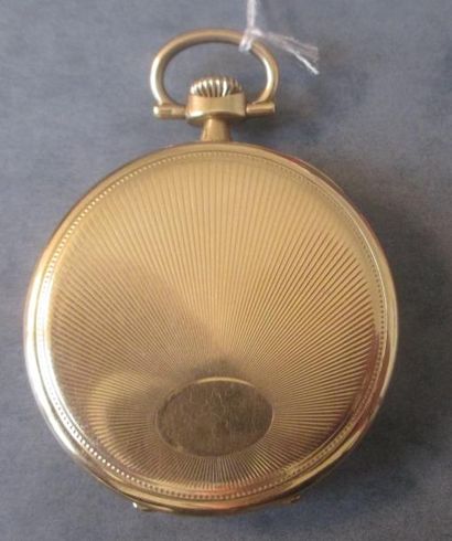 Une montre de gousset en or jaune 18 k, poids...