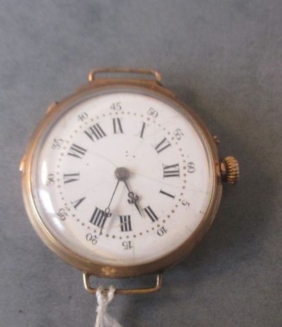Un boitier de montre en or jaune 18 k poids...