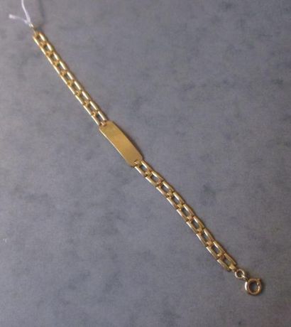 Gourmette en or jaune 18k, pds : 6,2 g.