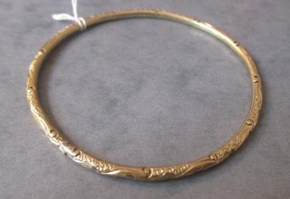 Bracelet rigide en or jaune 18k, pds : 21,5...