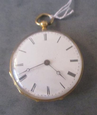 *Montre de col en or jaune 18k guillauché,...