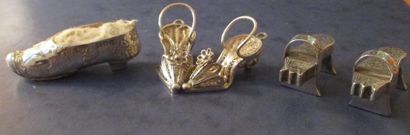 Lot en argent objets miniatures comprenant...